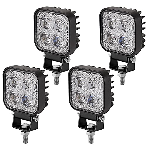 Viugreum 4 Pack Led Arbeitsscheinwerfer 12V - 24V, 12W Led Zusatzscheinwerfer, Kaltweiß, IP67 Wasserdicht Offroad Scheinwerfer für SUV, UTV, ATV, LKW