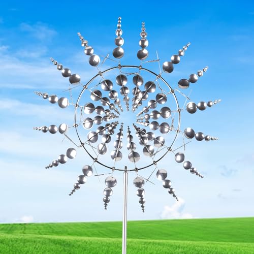 Windrad Garten, Windräder, Windmühle Garten, Magic Windmühle, geeignet für Metallwindspinner für Terrasse, Rasen, Garten, Innenhof, Landschaftsdekoration