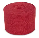 Windhager Jute-Wickelstreifen ÖKO, Jutegewebe, Juteband, Deko-Band, Bastelband aus Jute, rot, 10 cm x 25 m