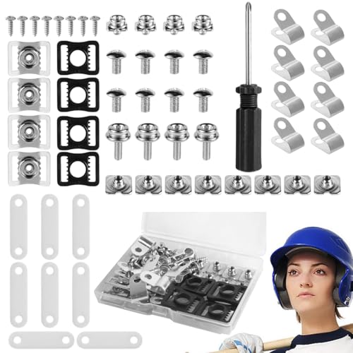 Hockey-Schutzhelm-Ersatzteile,Hockey-Schutzhelm-Reparaturset,Metall-Hockey-Schutzhelm-Hardware-Set | 57X verschleißfeste Wartungswerkzeuge für Baseball, Softball
