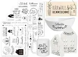 Sugeru Rub On Sticker - 4PCS Set | Sprüche Deko für Geburtstag, Raysin Keraflott, Hochzeit, Familie | Rub On Folie für Möbel, Glas, Holz, Fotoalbum, DIY Deko, Aufkleber Aesthetic (FamilieⅠ)