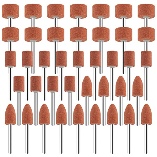 42pcs Korund Schleifspitze Set, Stein Schleifen Polierkopf, Schleifaufsätze für Dremel Rotationswerkzeug Drehwerkzeug Zubehör 1/8" Schaft für Schleifen, Polieren, Entgraten