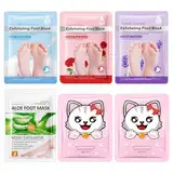 4 Pair Fussmaske Socken FußMaske Socken Foot Mask FußMaske Hornhaut FußMaske Fussmaske Foot Peel Mask Fuß Maske Anti Hornhaut Socken Foot Peel Mask Hornhautsocken Mit 2 Katzenkrallen-Handmaske