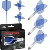 Mission Darts Force 90 | Integriertes präzisionsgeformtes Dart-Flight und Schaftsystem, Packung mit 3 professionellen, langlebigen kombinierten Dart-Flights und Schäften, Standard Nr. 6 (blauer