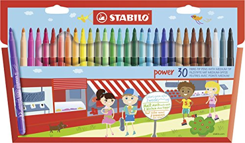 STABILO - Filzstift - power - 30er Pack - mit 30 verschiedenen Farben
