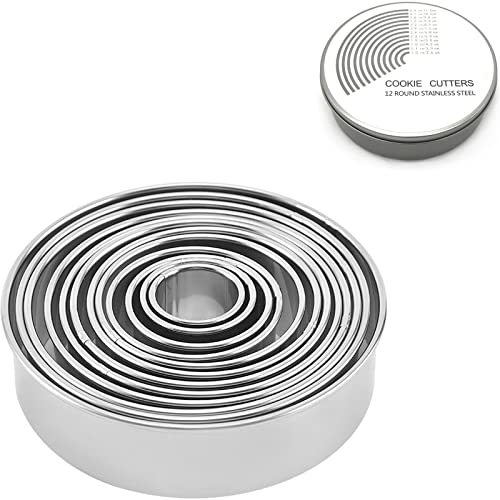Plätzchen Ausstecher Rund,Ausstechformen Rund,Donut Ausstecher,Keksausstecher,Cookie Cutter,Edelstahl,12 Stück
