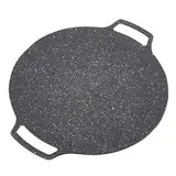 FOUF Korean BBQ Grillplatte, Antihaft, Induktionsherd-geeignet, Schwarz, Rund, Aluminium, 30cm