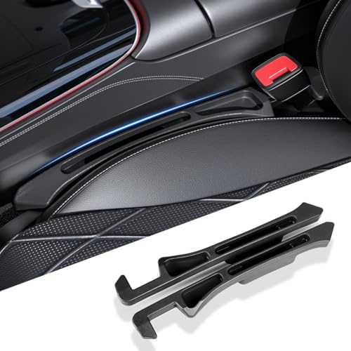 LSYPY 2PCS Auto sitzspalt aufbewahrungsstreifen,2025 Upgrade-Version aufbewahrungsbox für autositze,Universal autositz lückenfüller,car seat gap filler (schwarz)