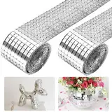 XAVSWRDE 2 Rollen 3200 Stück Mini Spiegel Mosaik Selbstklebend Mini Mosaik Spiegelfliesen Mini Spiegelmosaiksteine Selbstklebend Spiegel Mosaikfliesen Aufkleber 5 x 5 mm Glas für KTV Hause DIY