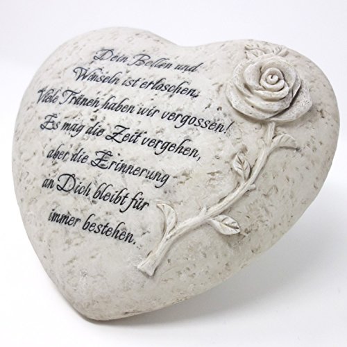 Trauer-Shop Tiergrabstein Herz mit Spruch, Dein Bellen und. 17cm. 1 Stück