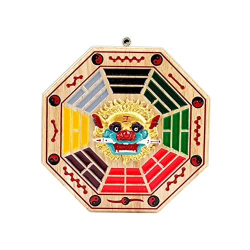 Feng Shui Bagua-Spiegel, Bagua-Spiegel, Haushalts-Klatschspiegel, Pfirsichholzherstellung, Klatschspiegel, chinesischer traditioneller Feng Shui-Spiegel, Heimdekoration, Geschäftsornamente (Farbe: A,