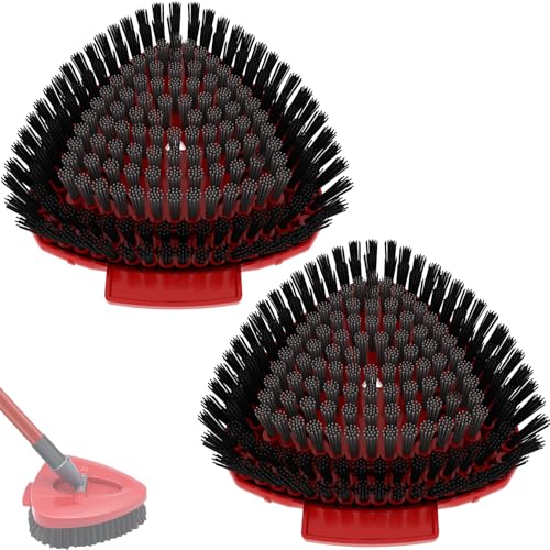 Verbesserter Schrubbbürsten-Ersatzkopf Kompatibel mit Vileda Spin Mop, Mop ersetzen Kopf Bürste, Schrubberkopf Bodenreinigungsbürste, mehr Borsten für Bad, Terrasse, Fliesen, Fenster (Big(2 Pack))