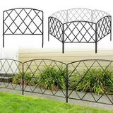 Thealyn Dekorativer Gartenzaun aus Metall, 61 cm breit x 61 cm hoch (5 Paneele, Gesamtlänge: 3 m), Metallbordüre, Klappzaun, Landschaftszaun für Blumenbeet, Bäume, Tierbarriere