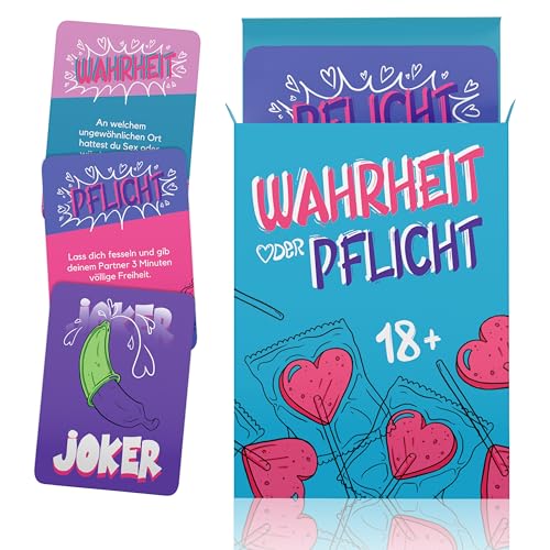 Wahrheit oder Pflicht - Paar Spiele für Paare, Erotikspiele, Erotische Spiele für Pärchen, Sex-Kartenspiel, Sex Spiele für Paar, Sex Kartenspiel für Paare ab 18, Sex Game, Geschenke für Paare Sexspiel