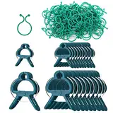 Seitop 120 Stücke Pflanzenclips, 100 Pack Pflanze Twist Locks und 20Pack 2 Größen Pflanzenclip Einstellbare Garten Wiederverwendbare Stützschlösser Stängel Unterstützung für Blume Rebe Gemüse Tomaten