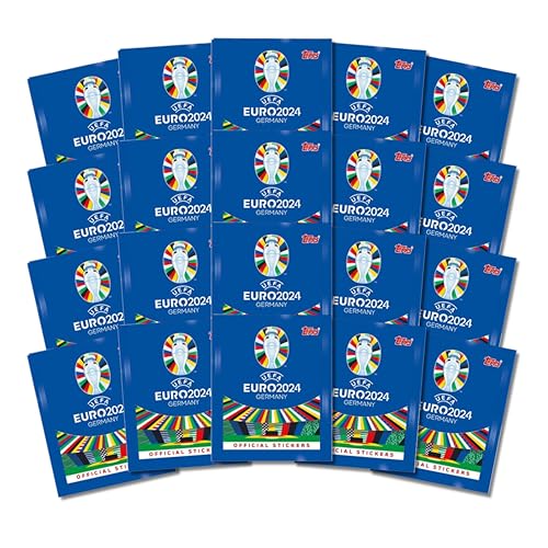 Generisch Topps UEFA Euro 2024 Deutschland - Stickertüte x20 (120 Sticker) - 6x Sticker pro Tüte