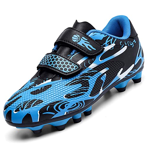 Unitysow Fußballschuhe Jungen Professionelle Fussballschuhe Kinder Athletics Trainingsschuhe Sportschuhe Mädchen Outdoor Spikes Football Schuhe,Blau,Gr.32