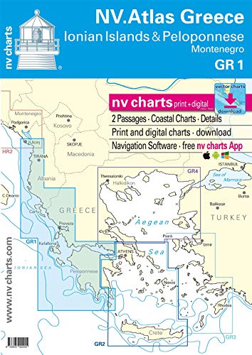 NV.Atlas GR 1 Greece - Montenegro to Cape Maléas & Peleponnese Papier & Digital [ Seekarte Griechenland ]