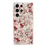 Rnrieyta Miagon Kreativ Blume Hülle für Samsung Galaxy S21 Ultra,Schmetterling Blätter Blumen Flower Serie Schutzhülle Transparentes Weich TPU Cover Dünne Kratzfeste Silikon Gel