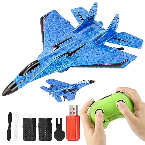 Liamostee RC Flugzeug 2.4GHz Ferngesteuerter, 2CH Rc RC Flugzeug RTF für Anfänger erngesteuertes Flugzeug mit LED-Licht Flugzeug Spielzeug Modellflugzeug mit für Anfänger Kinder Erwachsene