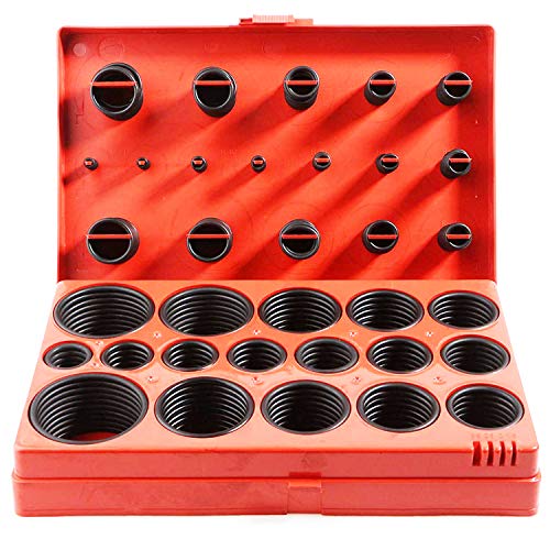 Spurtar 419 Stück. O Ring Sortiment Ø 3-50 mm Öl Säure Kraftstoff UV Temp. Beständig Dichtung Dichtungsring Set Dichtringe Gummi Dichtungsgummi, schwarz