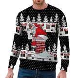 Lustige Pullover, Weihnachtspullover Herren Rentier Lustig 3D Weihnachts Sweatshirt Pullover Weihnachts Pullover für Männer Weihnachtspulli Familie Lustige Unisex Sweatshirts Christmas