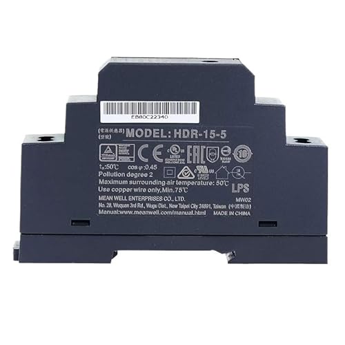 HDR-15 HDR-15-5 HDR-15-12 HDR-15-15 HDR-15-24 HDR-15-48 15W TO DC 5V 12V 24V 48V Ultra Slim DIN Rail Power Supply(HDR-15-5 5V)