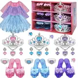 Kinderschminke Set Mädchen Prinzessin Schuhe - ELSA Schuhe Make-up Spielzeug Schmuck Set für Kinder, Kinder Kostüme Set Schminke Stöckelschuhe,Weihnachts Geburtstags Geschenke für Mädchen 3-6 Jahre