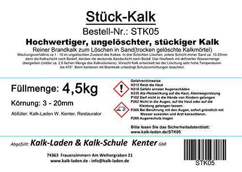 Gebrannter Kalk 4,5 Kg (Stück-Kalk)