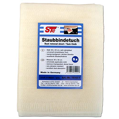 STC Staubbindetücher 5er Pack Honigtuch Staubbindetuch Lack Reinigungstuch für alle Lacke geeignet Maß: 80 x 50 cm Neue Qualität trocknet Nicht aus!