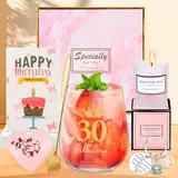 30. Geburtstag Geschenk für Frauen, Personalisierte Geschenke für Frauen, Lustige Geschenkset 30 Geburtstag für Sie, Weinglas Geschenke für Mutter, Ehefrau, Schwester, Tante, Lehrerin, Beste Freunde