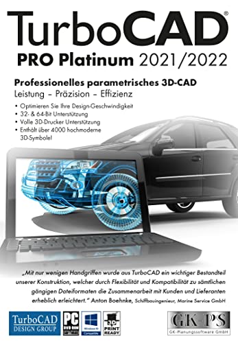 TurboCAD 2021/2022 | PRO Platinum | 1 Gerät | 1 Benutzer | PC | PC Aktivierungscode per Email