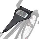 MiOYOOW Fahrrad Schweißschutz, Fahrradtrainer Schweißnetz mit 6,5" Handytasche Schweißabsorbiert Fahrrad Schweißabdeckung für Fahrradtrainer Indoor Cycling Training