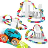 Autorennbahn Rennbahn Auto Spielset Inklusive 184 Stück Tracks Rennbahn Racetrack Spielset für Kinder ab 3 Jahre alt