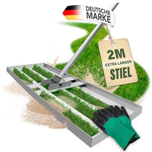 easimo | Rasen Rakel / Rasenrechen BxL: 80x30 cm Stahl I Rasenpflege Rakel Werkzeug für mehr Bodenebenheit I Garten- & Rasenpflege mit dem Planierrechen