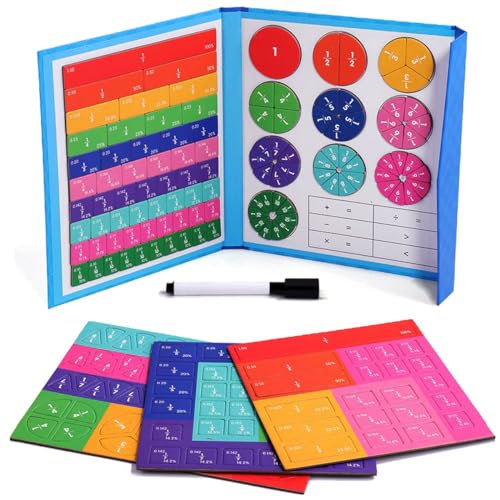 Math Toy Fraction,bruchrechnen Spiel,Mathematik lernspielzeug,arithmetisches lernspielzeug,motorikspielzeug Mathe Spielzeug,Magnetic Fraction Tiles & Fraction Circles