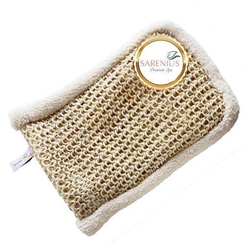 Sisal Massagehandschuh - tiefgehender Peeling-Effekt durch grobe Struktur- Peeling am ganzen Körper. Made in Turkey - Sarenius Premium Spa