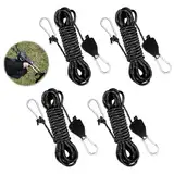4 Stück Abspannseile mit Seilspanner, 4m x 4mm Einstellbare Seil Ratsche mit Haken, Camping Seil mit Spanner, Reflektierende Seilratsche, Windfestes Seil, Zeltschnur Leuchtend für Zelte,Sonnensegel