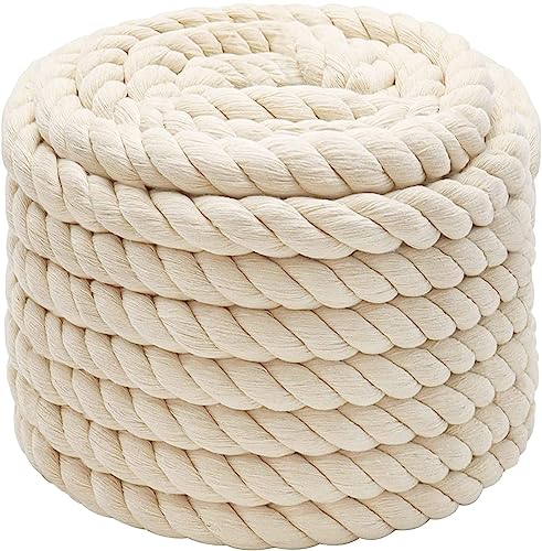 Baumwollseil 10mm 5m Weiß Seil Kordelband Makramee Garn Tau Baumwollkordel Baumwollschnur Kordel Tauseil Boho Deko Baumwollschnur Dekoration Garten Balkon Haus Rope Cotton 10mm 5m