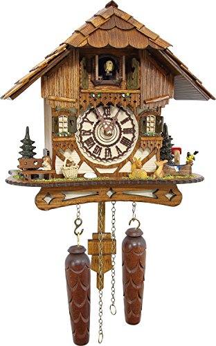 Schwarzwald Palast Kuckucksuhr Mühlental Chalet Quarz-Uhrwerk - Höhe 26cm