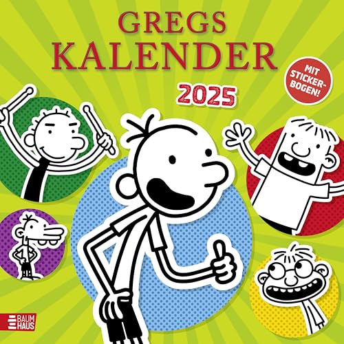 Gregs Kalender 2025: Inkl. Stickerbogen mit über 40 Aufklebern, einer Seite für jeden Monat und vielen lustigen Greg-Comics (Gregs Tagebuch)