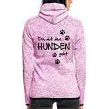 Spreadshirt Die Mit Den Hunden Geht Gassi Hunde Spruch Frauen Kapuzen-Fleecejacke, S, Lila meliert