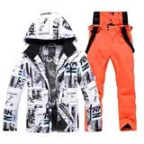 Snowboard Jacke, Schneeanzug Herren 2 Teilig Set Winter Skianzug Snowboard Sets Warme Winddicht Ski Jacke Und Hosen Snowboardjacke Skibekleidung Winteranzug Snowboard Set Schneemantel Ski Anzug