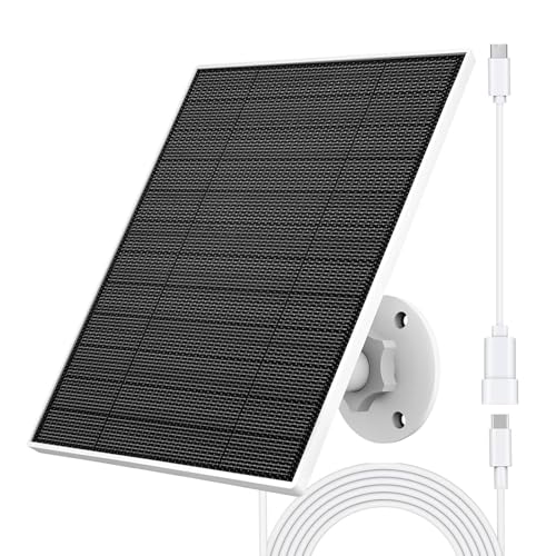Solarpanel für Eufy Kamera, 5W Solarpanel für Eufycam kompatibel mit Eufycam 3/3C/2/2 Pro/2C/2C Pro/E/E20/E40/L20/L40, Solarpanel 5V mit USB-C Anschluss, Micro USB Adapter, IP65 Wasserdicht