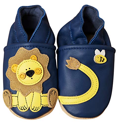 ENGEL + PIRATEN Krabbelschuhe Baby Leder Mädchen Jungen Babyschuhe Hausschuhe Kleinkind Weiche Lederschuhe Babyhausschuhe Lauflernschuhe Lederpuschen 18 19 20 21 22 23 24 25 26 EU