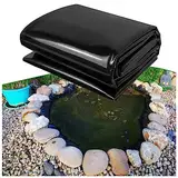 Faltbare schwarze Teichfolie, 3 x 12 m, 0,12 mm dick, einfach zu installieren, Anti-Durchsickerungs-Membran für Koi- und Fischteiche, langlebige und wasserdichte Teichfolie, ideal für Gartenteichbau