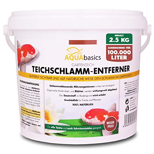 AQUAbasics Gartenteich Teichschlamm-Entferner baut im Teich Schlamm, Mulm und Organische Stoffe (Blätter) natürlich ab, Größe:2.5 kg