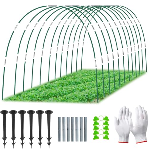 Pflanztunnel Bögen - 36 PCS Folientunnel für Hochbeet I Gewächshausbogen mit 6mm Kunststoff Umwickelt I DIY Gewächshausreifen Frühbeet Tunnel für Garten Zeile Abdeckung Pflanzen Obst Gemüse