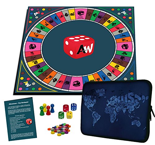 Alleswisser - Das Brettspiel mit App, interaktives Quiz-, Wissens- und Familienspiel für iOS und Android mit Tasche im Erdkunde & Länder-Layout