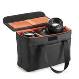 BAIGIO Stoßfeste Kamera Schutzhülle Einsatztasche Gepolsterte Schutz Innentasche für Handtasche, Foto Einsatz Hülle Camera Inserts Case für DSLR SLR Nikon Canon Fuji Sony Olympus (Schwarz)